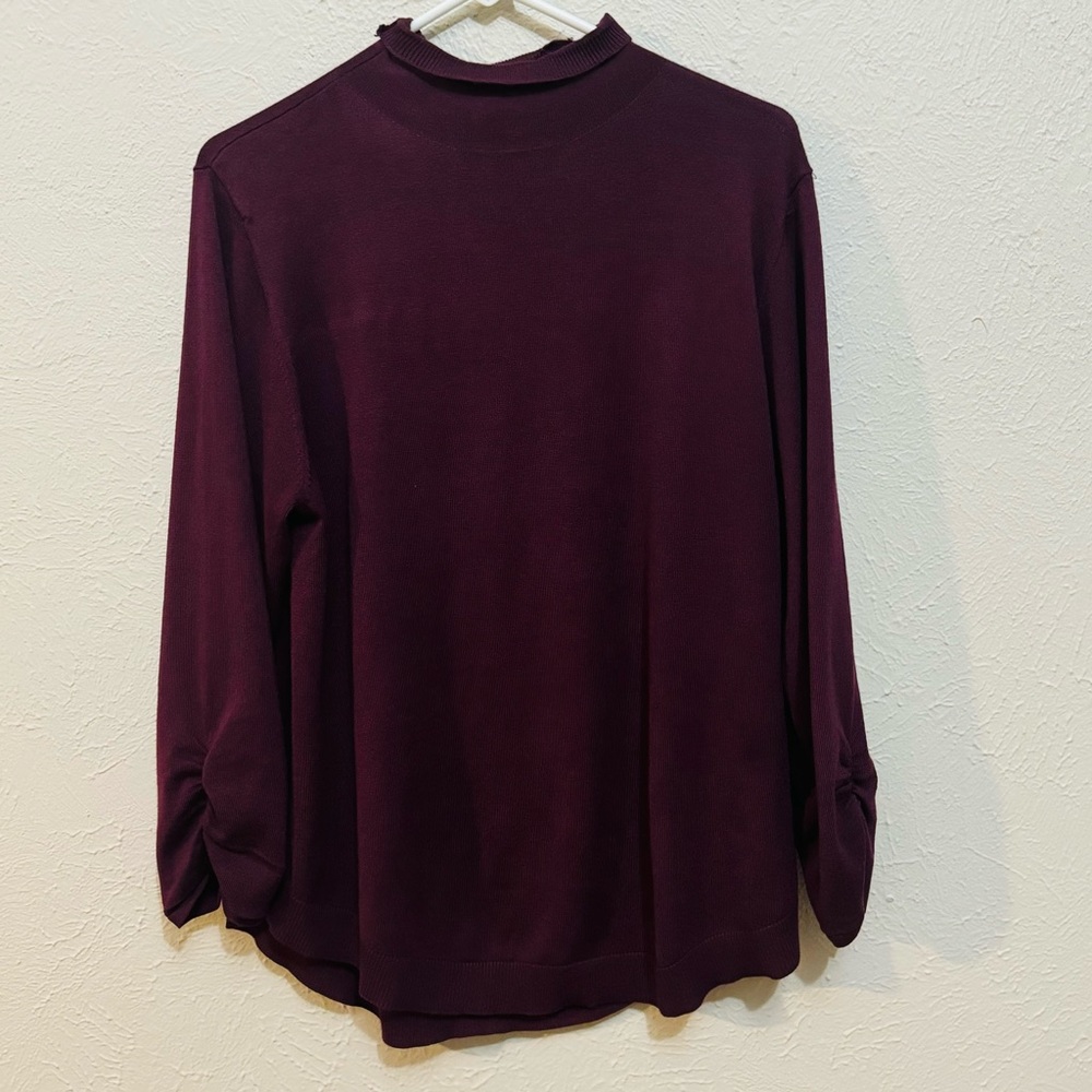 ⏰ ‼️ 🚨 🌴 Melissa Paige Elegant Burgundy Long Sleeve Top